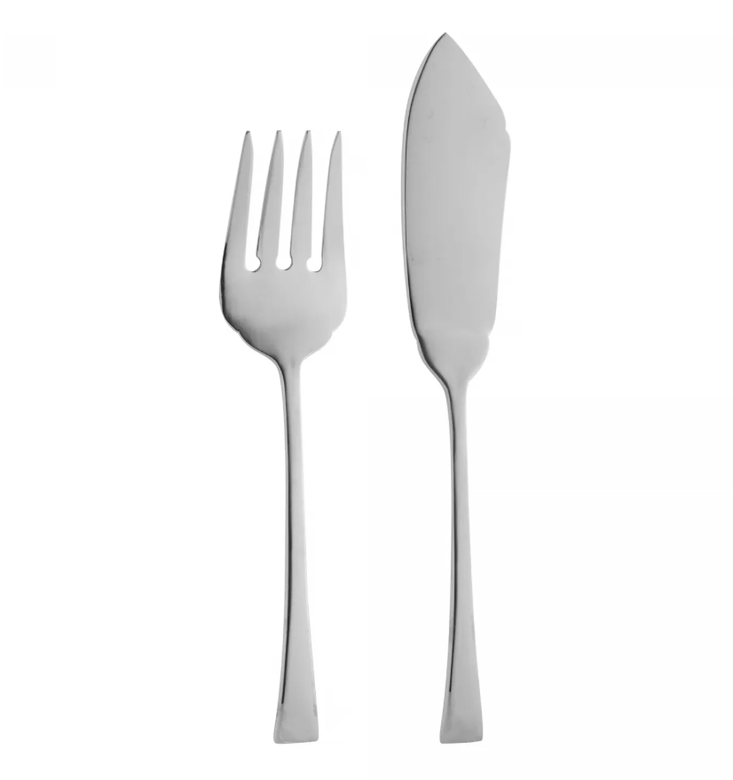 JOGO FACA E GARFO P/ SERVIR PEIXE AÇO INOX BERNA