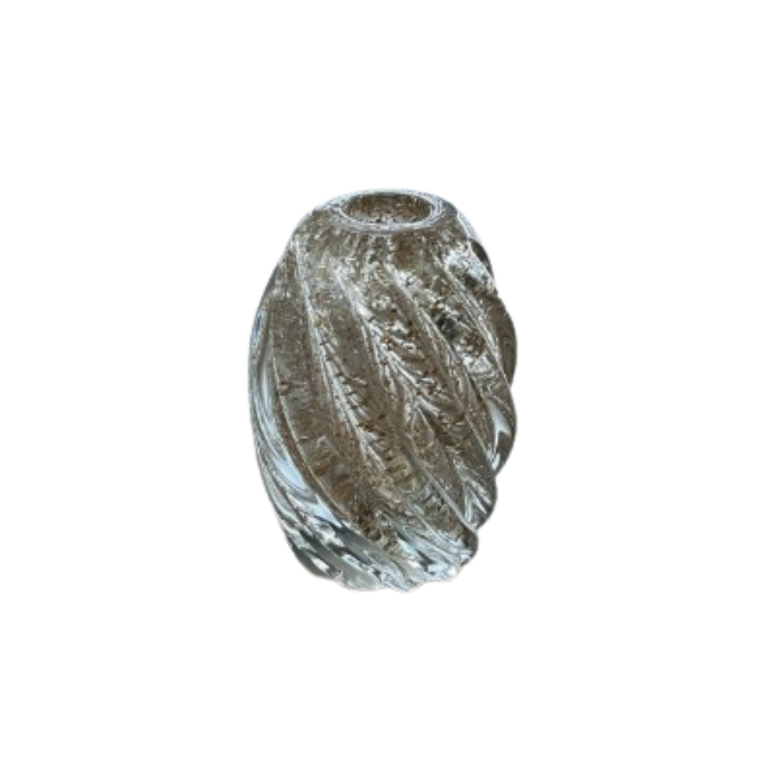 VASO TIPO MURANO ESPIRAL DOURADO PEQUENO