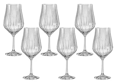 JOGO 6 TAÇAS CANELADAS VINHO 550ML
