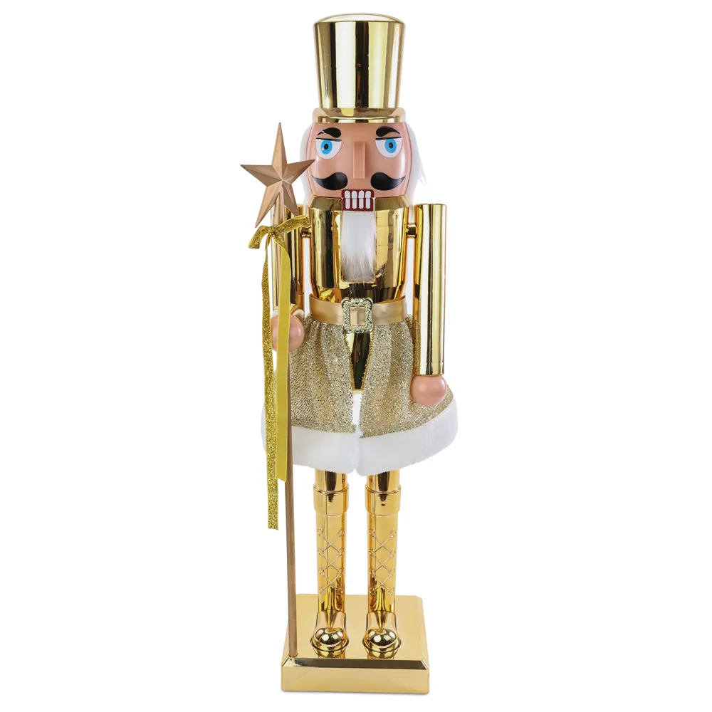SOLDADO DE CHUMBO BRANCO/OURO 80cm (QUEBRA NOZES)