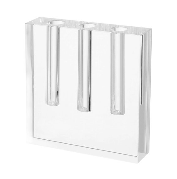 VASO CRISTAL TUBOS TRANSPARENTE