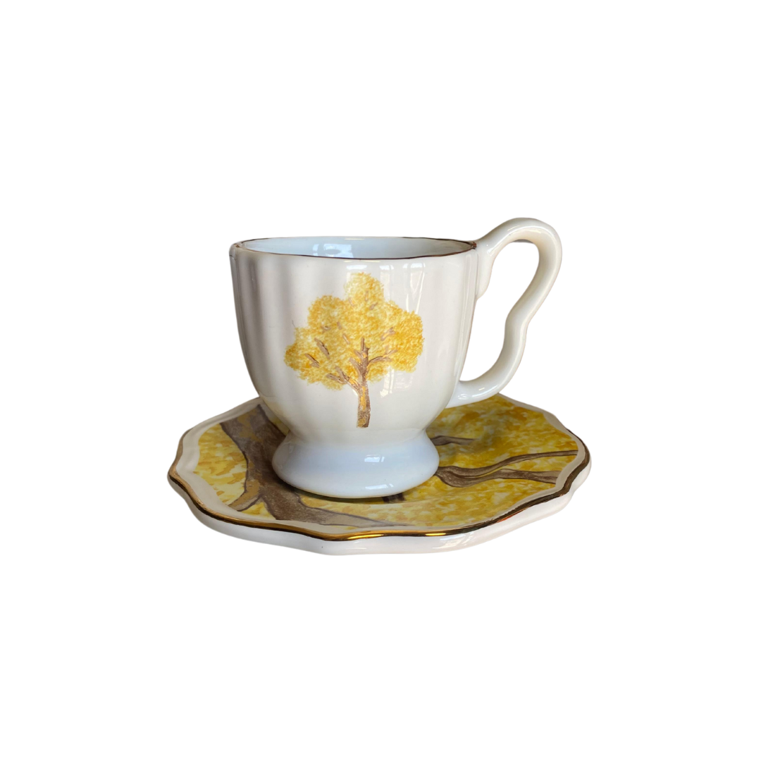 JOGO 6 XÍCARAS DE CAFÉ C/PIRES YPÊ AMARELO