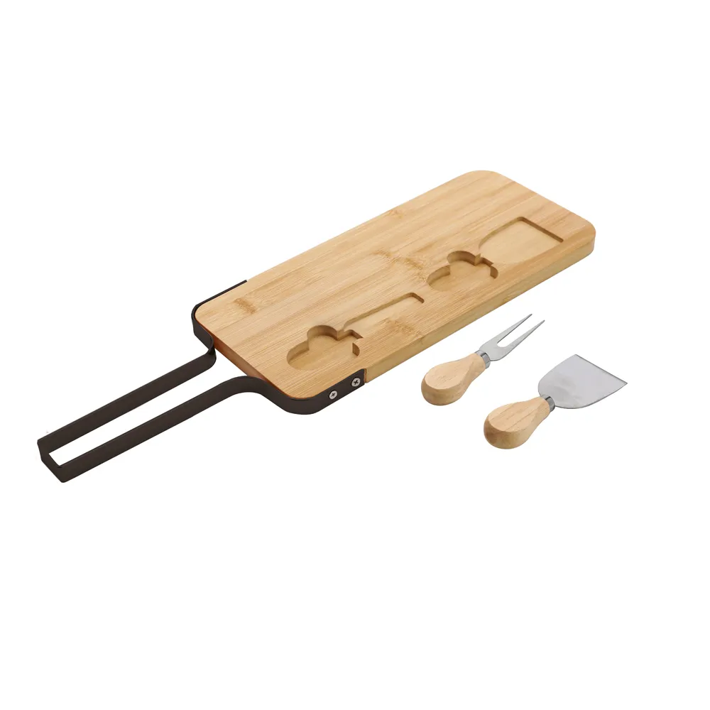 TÁBUA PARA QUEIJO COM UTENSILIOS BAMBU