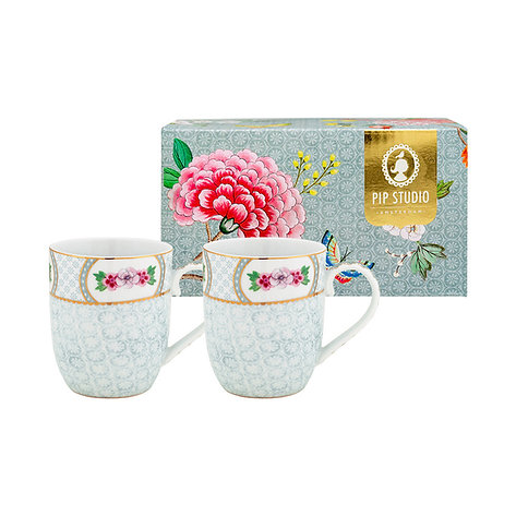 SET 2 CANECAS PEQUENAS BRANCA BLUSHING BIRDS - PIP STUDIO