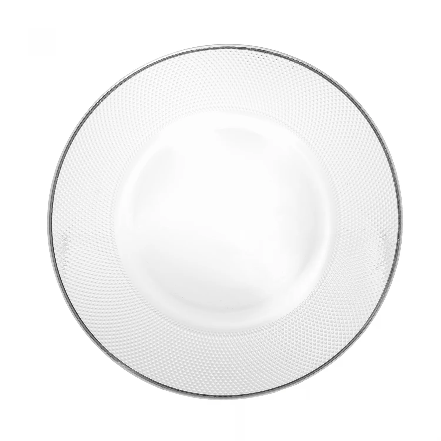 SOUSPLAT DE CRISTAL COM FIO DE PRATA 33CM