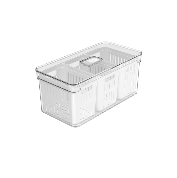 ORGANIZADOR DE GELADEIRA COM 3 CESTOS 5L - CLEAR FRESH - OU