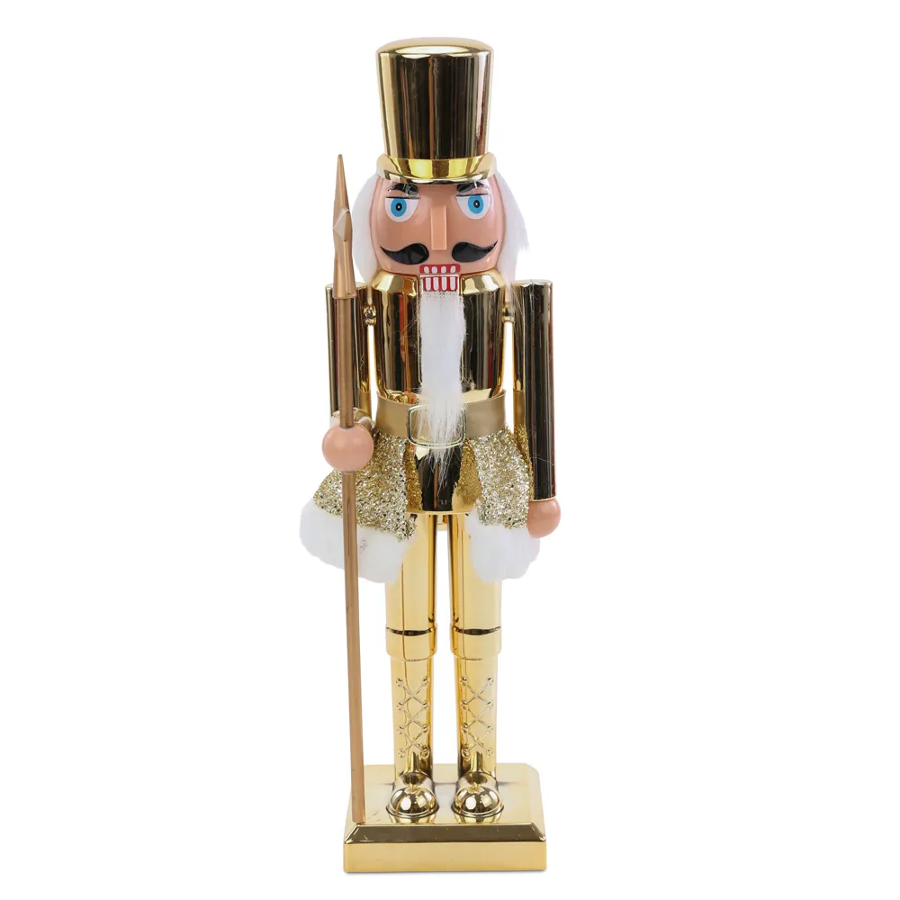 SOLDADO DE CHUMBO BRANCO/OURO 38cm (QUEBRA NOZES)