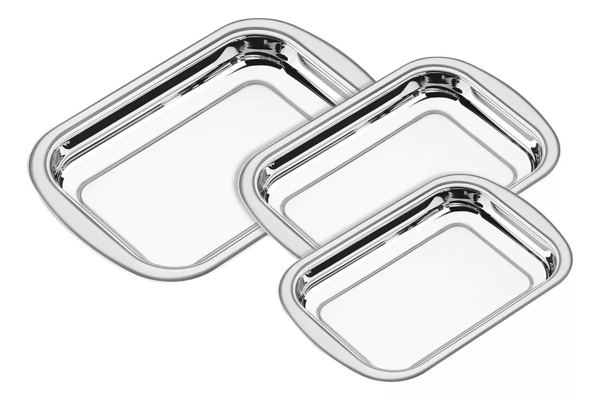 JOGO 3 ASSADEIRAS INOX - TRAMONTINA