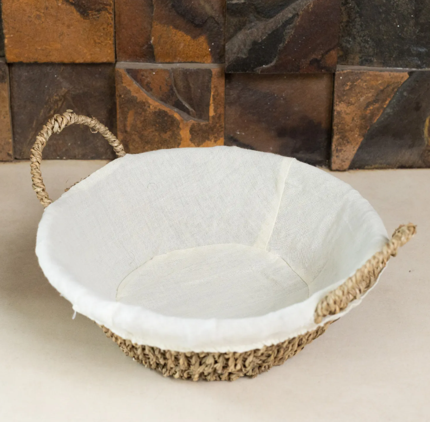 CESTA REDONDA SISAL COM FORRO