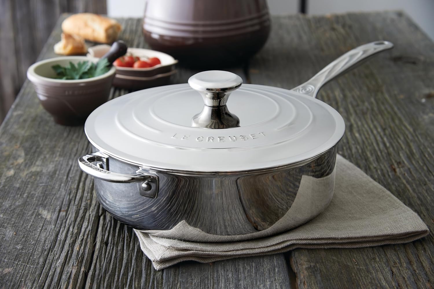 FRIGIDEIRA SAUTE C/ TAMPA 24CM 3-PLY Le Creuset