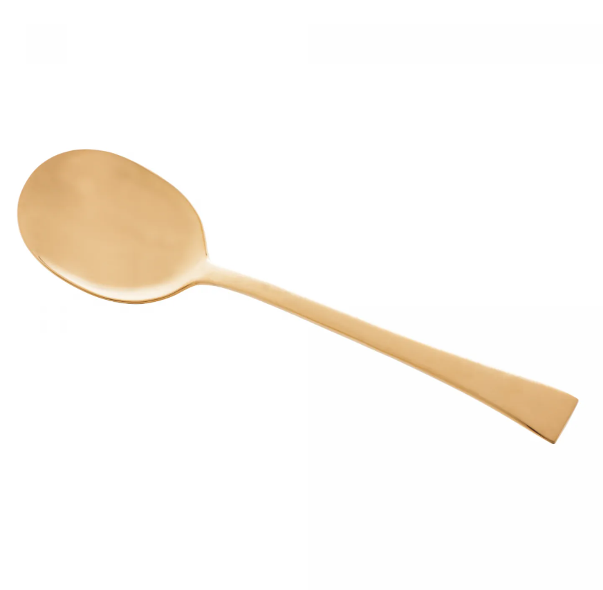 JOGO COLHER E GARFO PARA SALADA DOURADO FOSCO BERNA