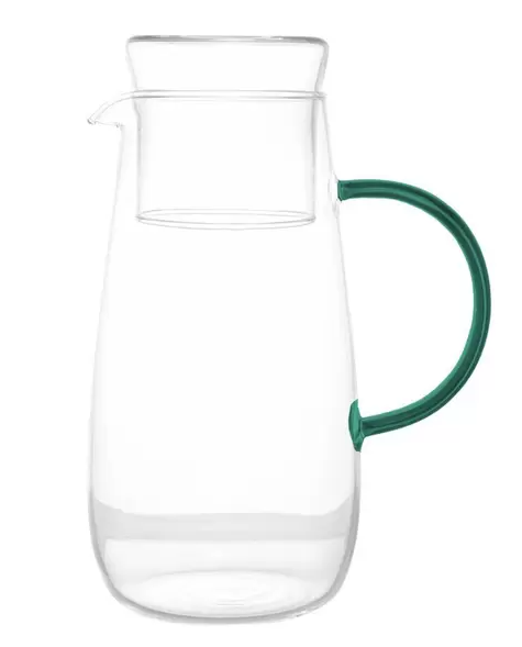 JARRA DE VIDRO COM ALÇA E COPO