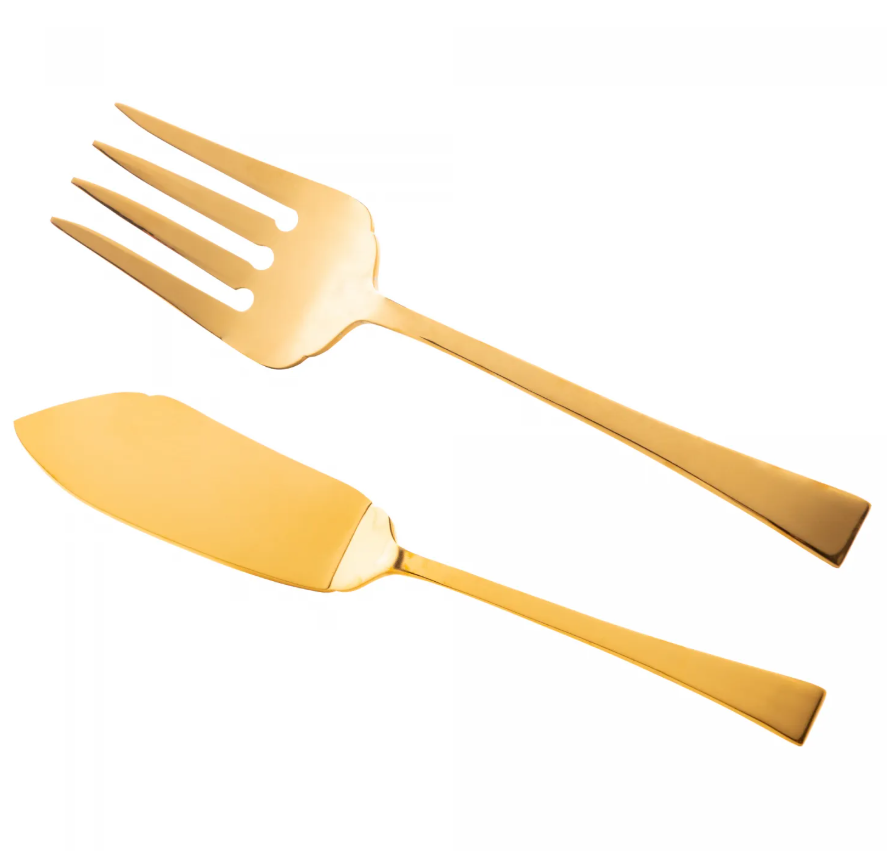 JOGO FACA E GARFOP/ SERVIR PEIXE DOURADO FOSCO BERNA