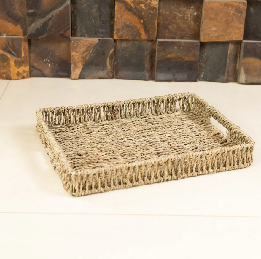 BANDEJA DE SISAL RETANGULAR