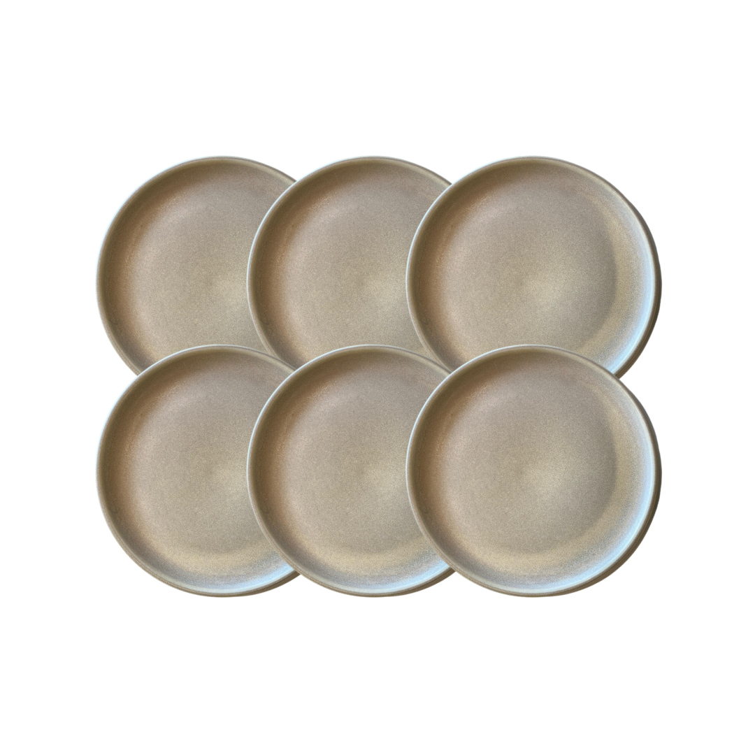 JOGO 6 PRATOS SOBREMESA PORCELANA BOLD
