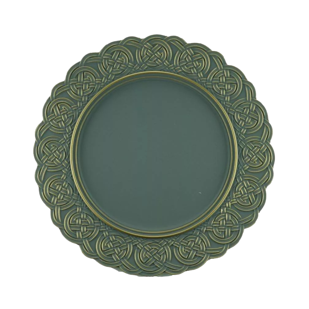 SOUSPLAT DE PLASTICO CINZA E DOURADO