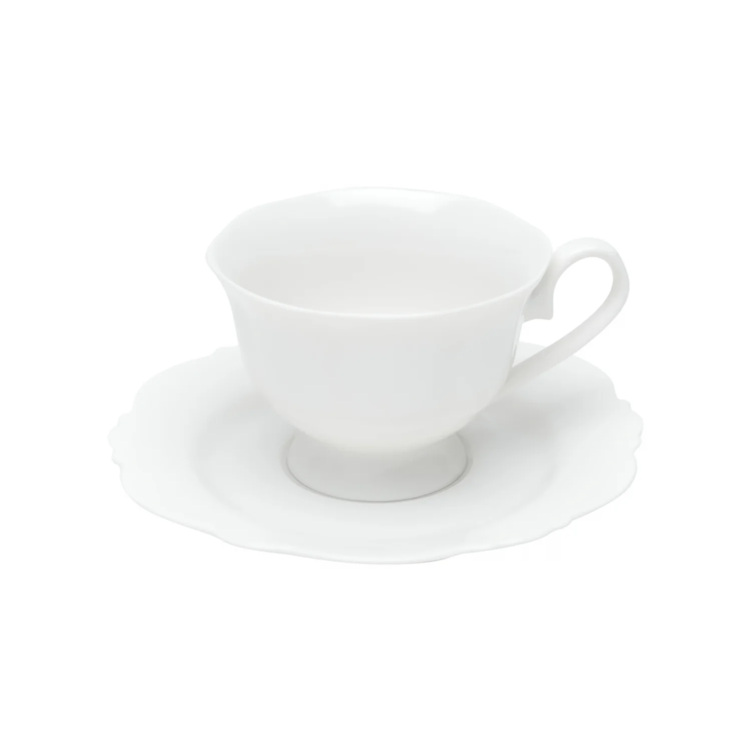 JOGO 6 XÍCARAS CHÁ PORCELANA MALDIVAS BRANCO