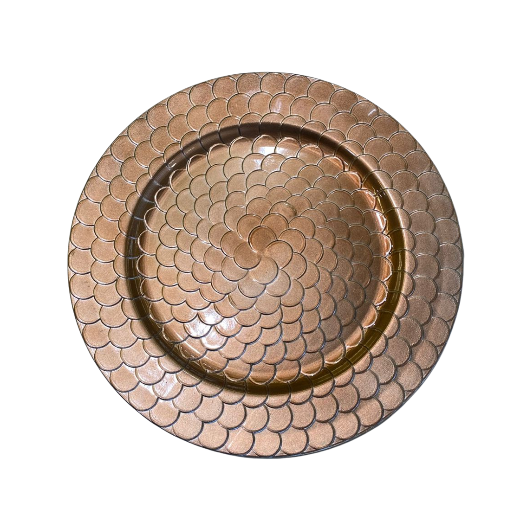 SOUSPLAT REDONDO ESCAMA ROSE GOLD DARK BROWN