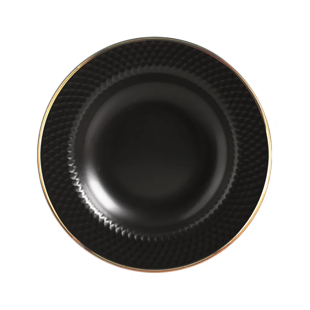 JOGO 6 PRATOS FUNDOS SPLIT BLACK GOLD