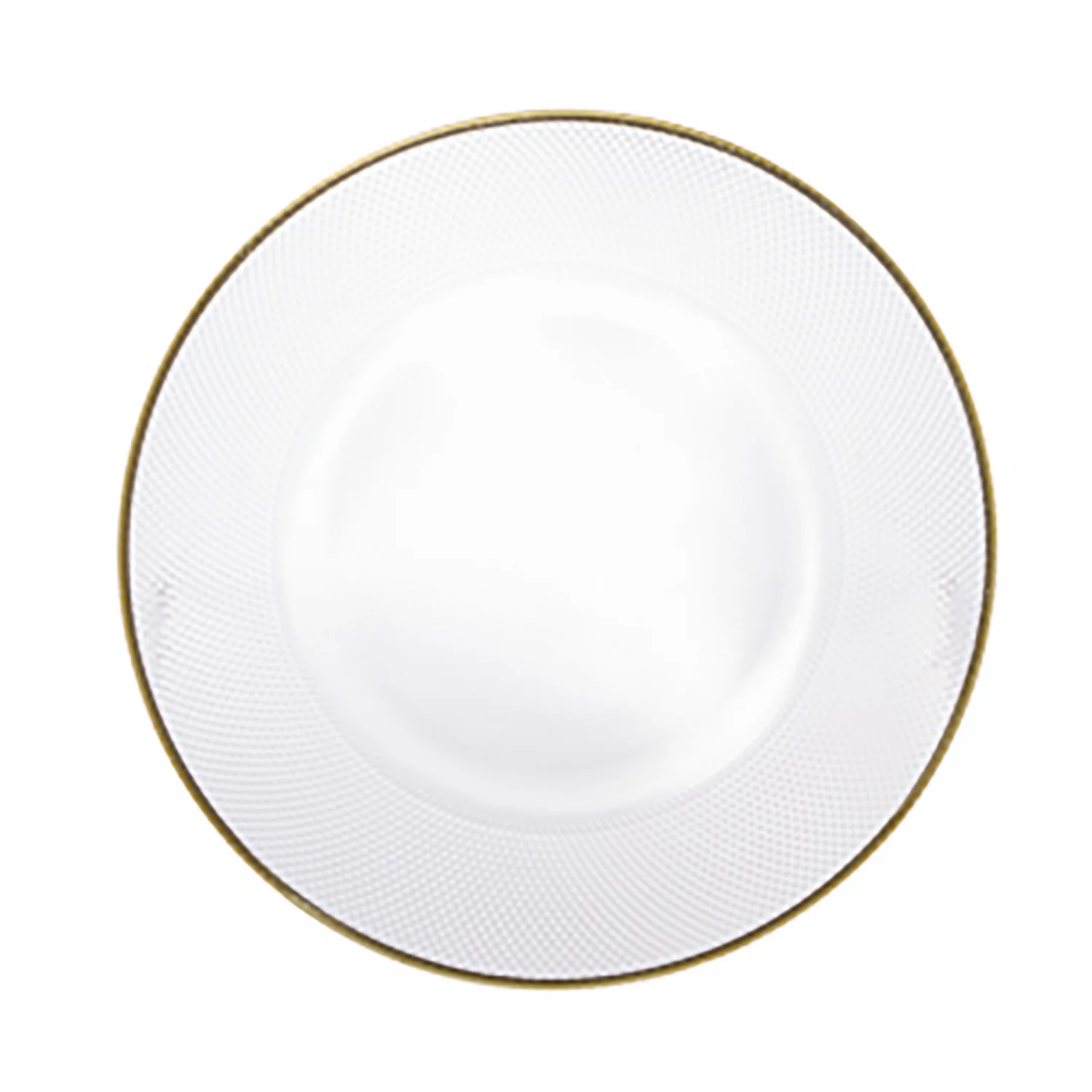 SOUSPLAT DE CRISTAL COM FIO DE OURO 33CM