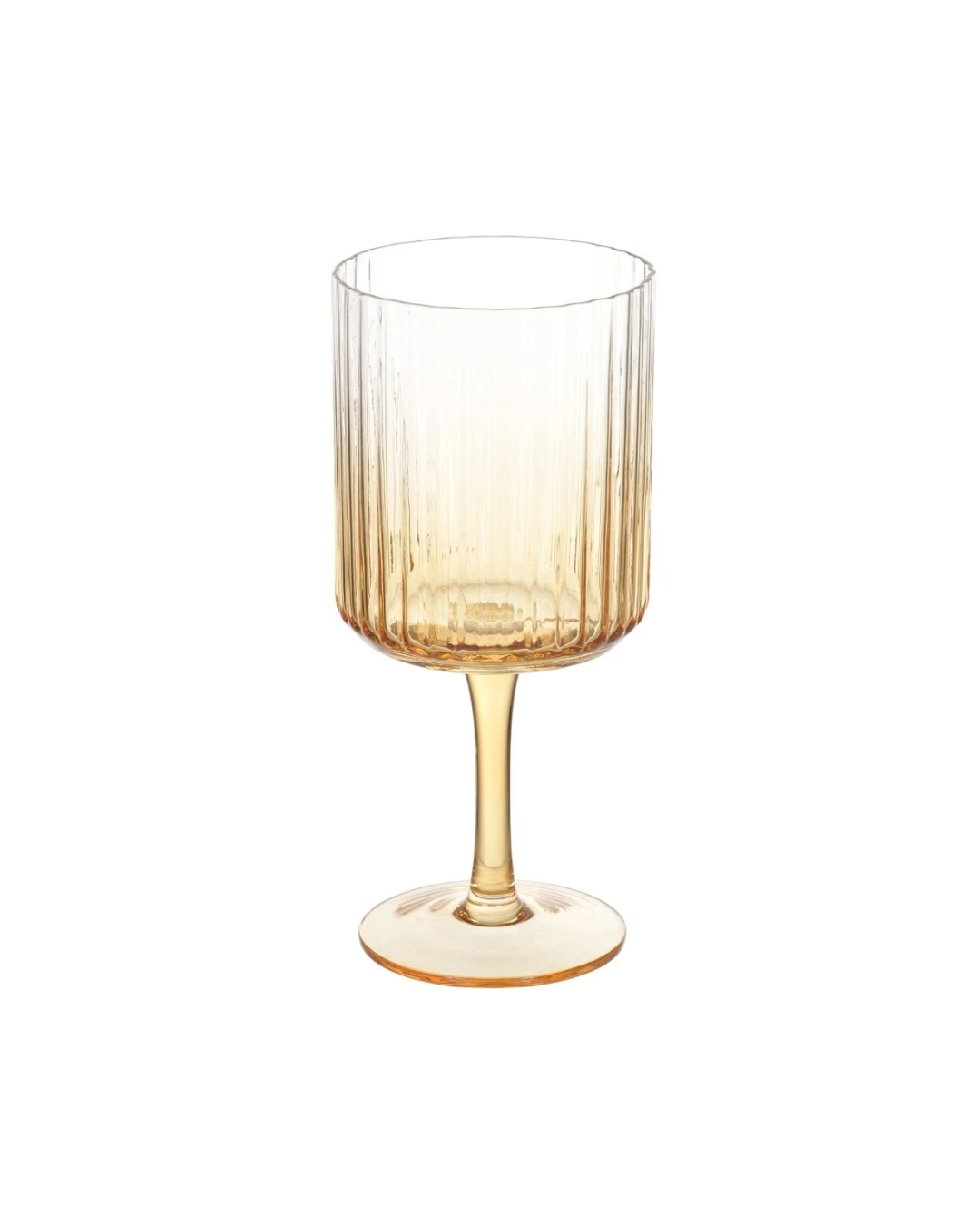 TAÇA CANELADA ÂMBAR