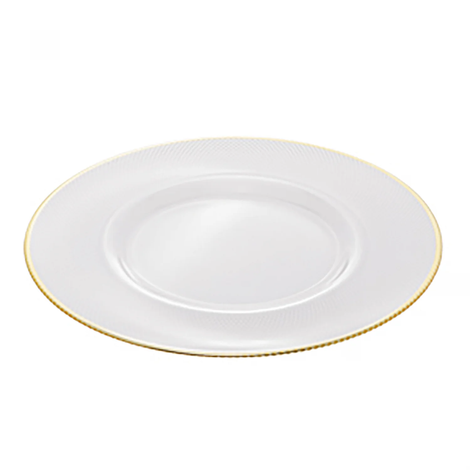 SOUSPLAT DE CRISTAL COM FIO DE OURO 33CM