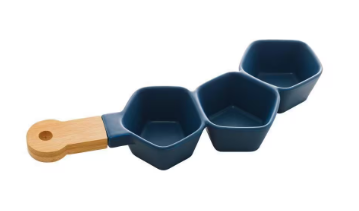 PETISQUEIRA PORCELANA AZUL COM CABO DE BAMBU