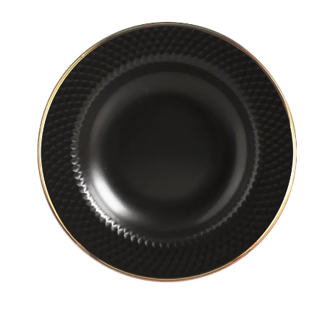 JOGO 6 PRATOS RASOS SPLIT BLACK GOLD