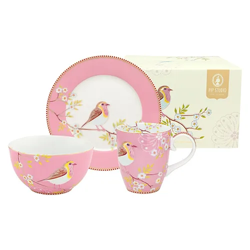 SET BREAKFAST EARLY BIRD ROSA 3PÇS - PIP STUDIO