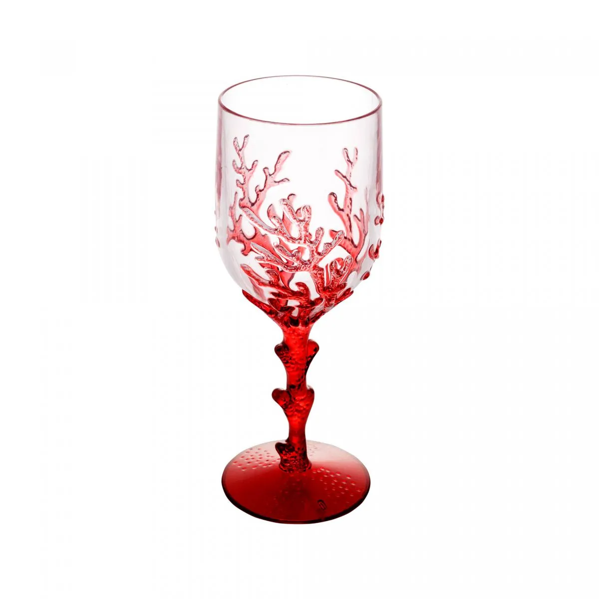 JOGO 6 TAÇAS ACRÍLICO CORAL VERMELHO 450ml