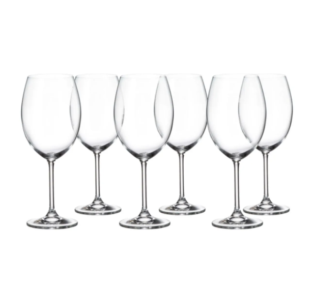 JOGO 6 TAÇAS VINHO TINTO CRISTAL COLUMBA