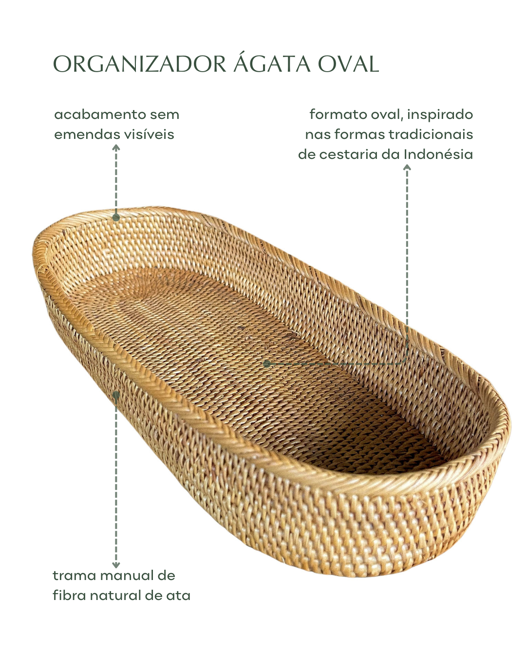 Organizador Agata de ata - oval | Casa Akar (7)
