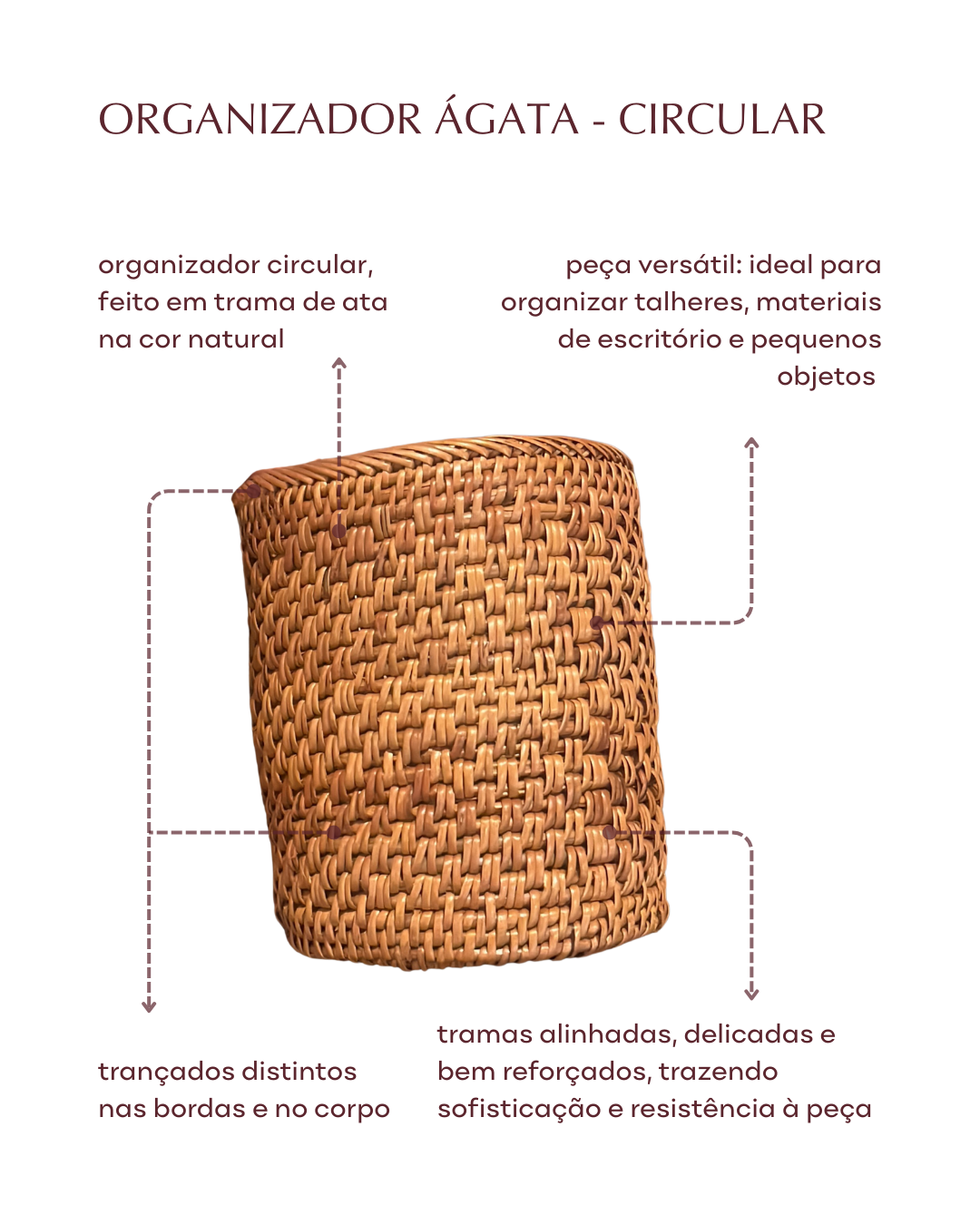 Organizador Agata de ata - circular | Casa Akar (3)