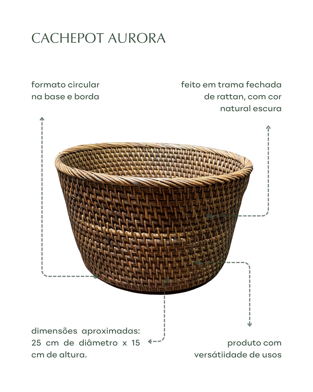 Cachepot Aurora de rattan | Casa Akar (3)