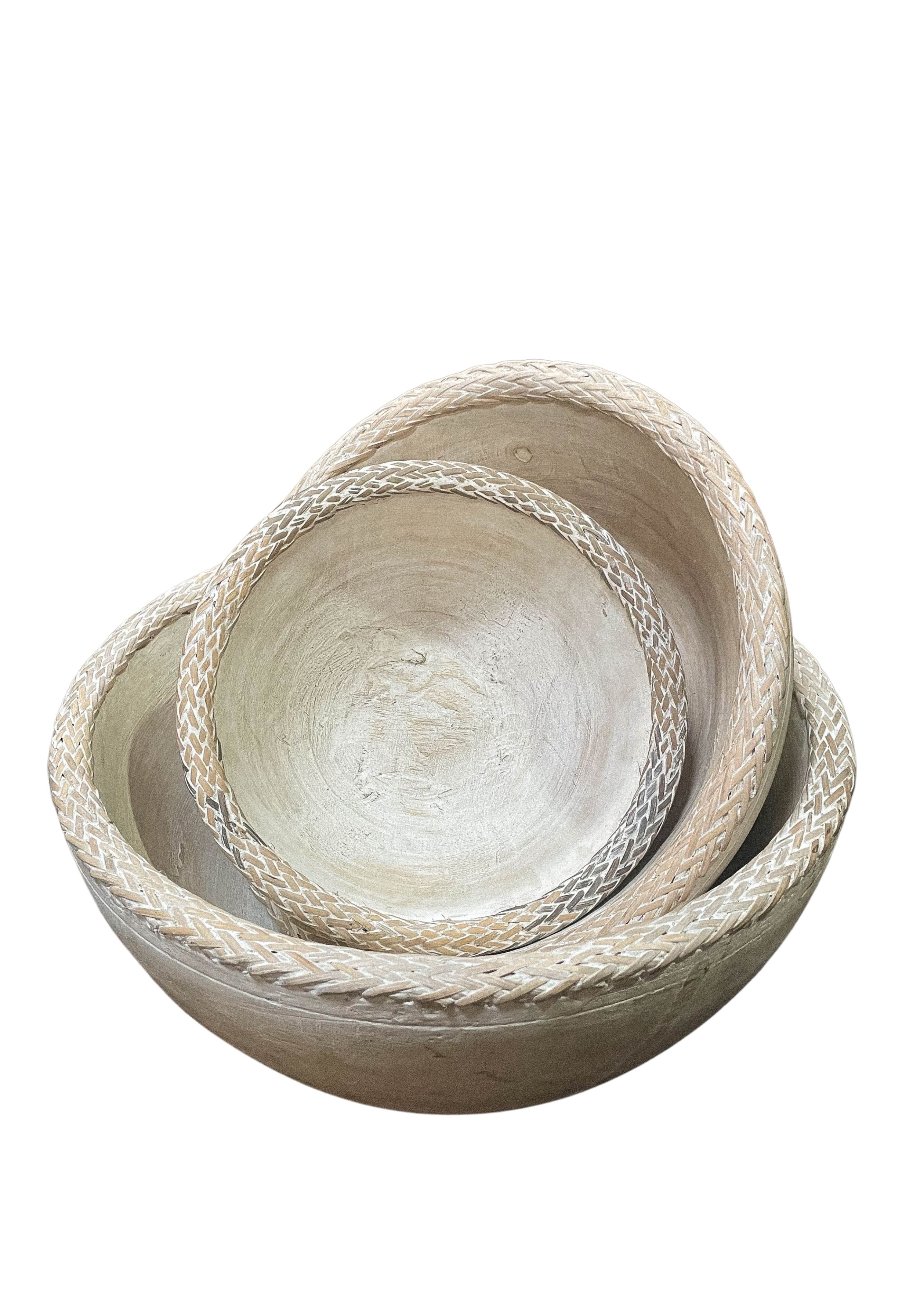 Bowl Luna de rattan - Branco | Casa Akar