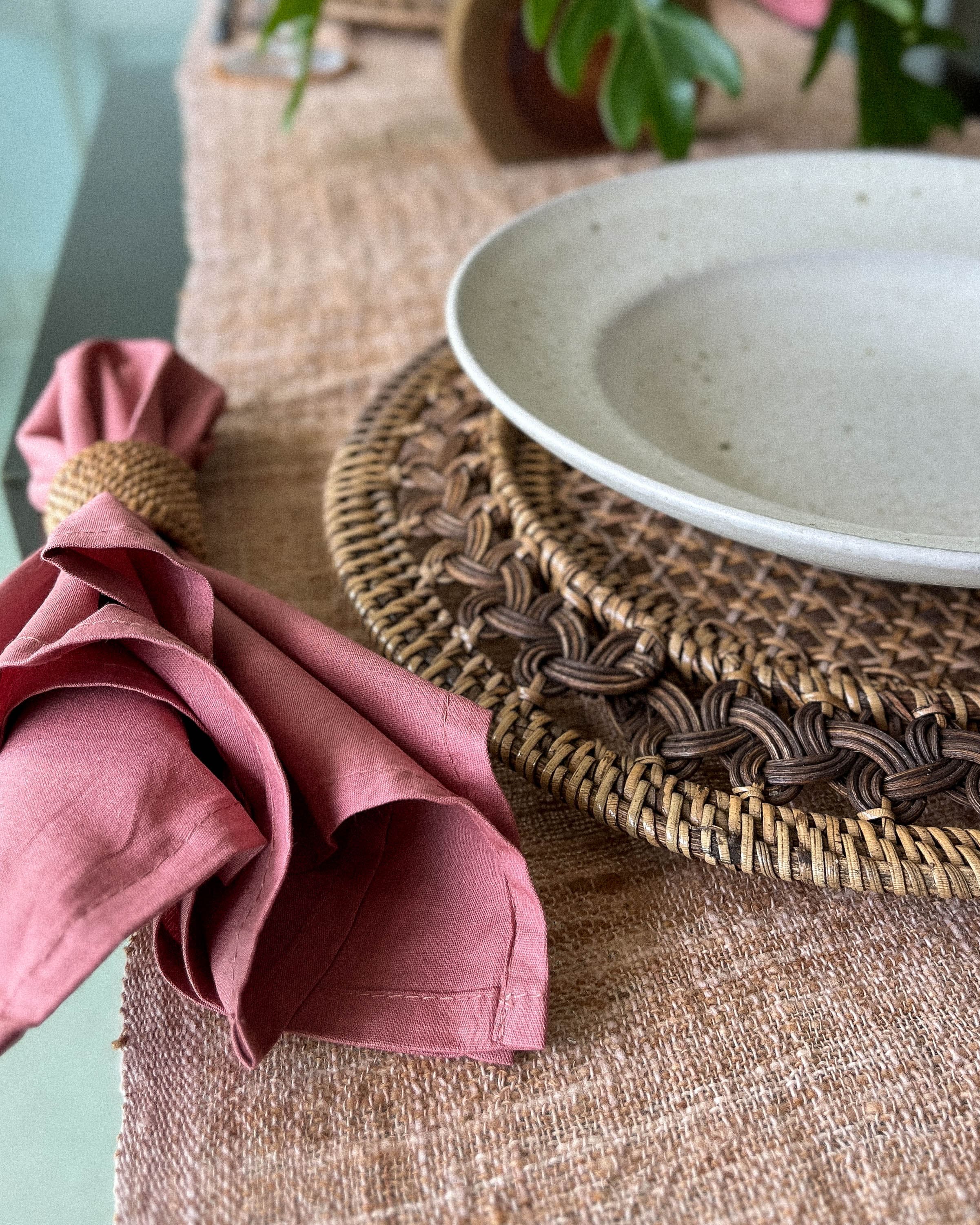 Kit 2 unid. - Sousplat Entrelace de rattan | Casa Akar (3)