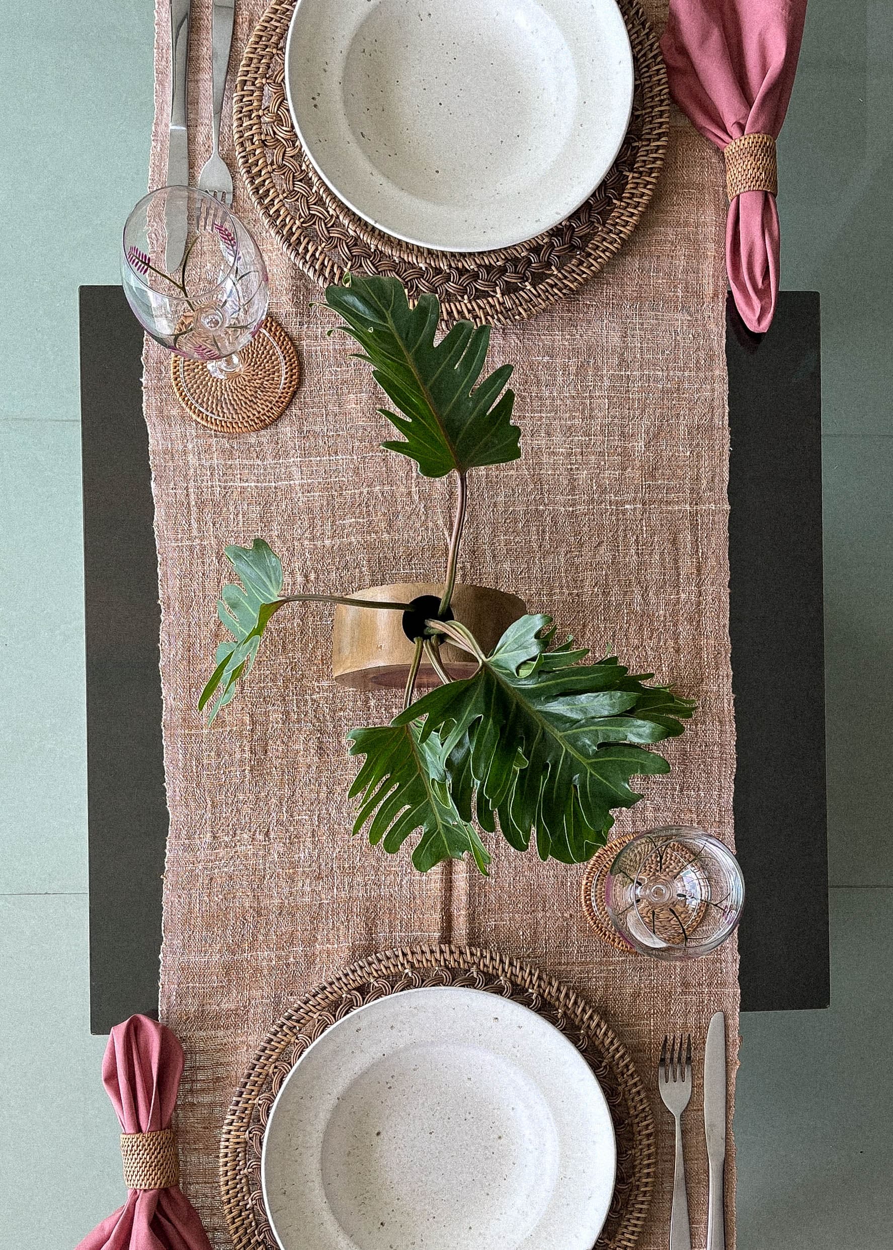 Kit 2 unid. - Sousplat Entrelace de rattan | Casa Akar (4)