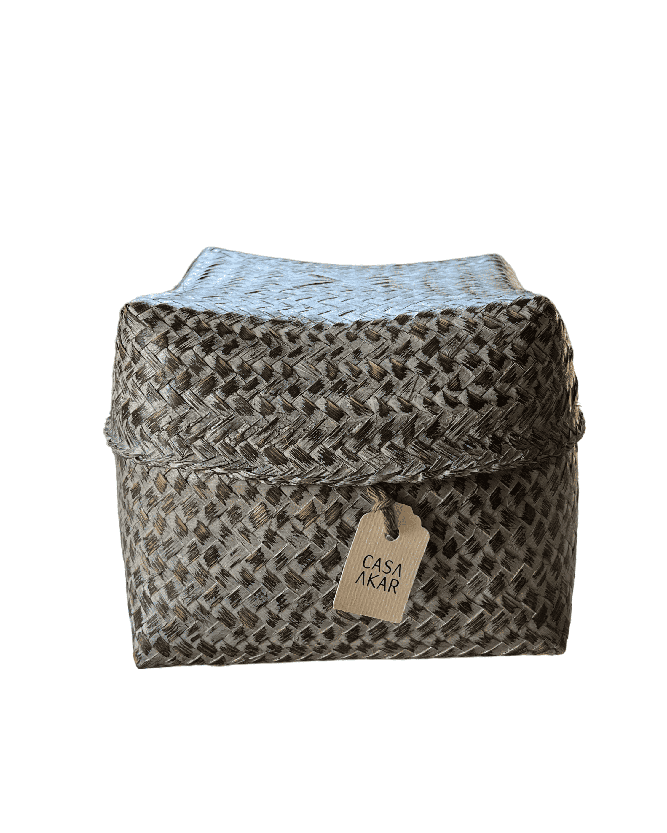 Caixa Trama de bambu - Cinza | Casa Akar