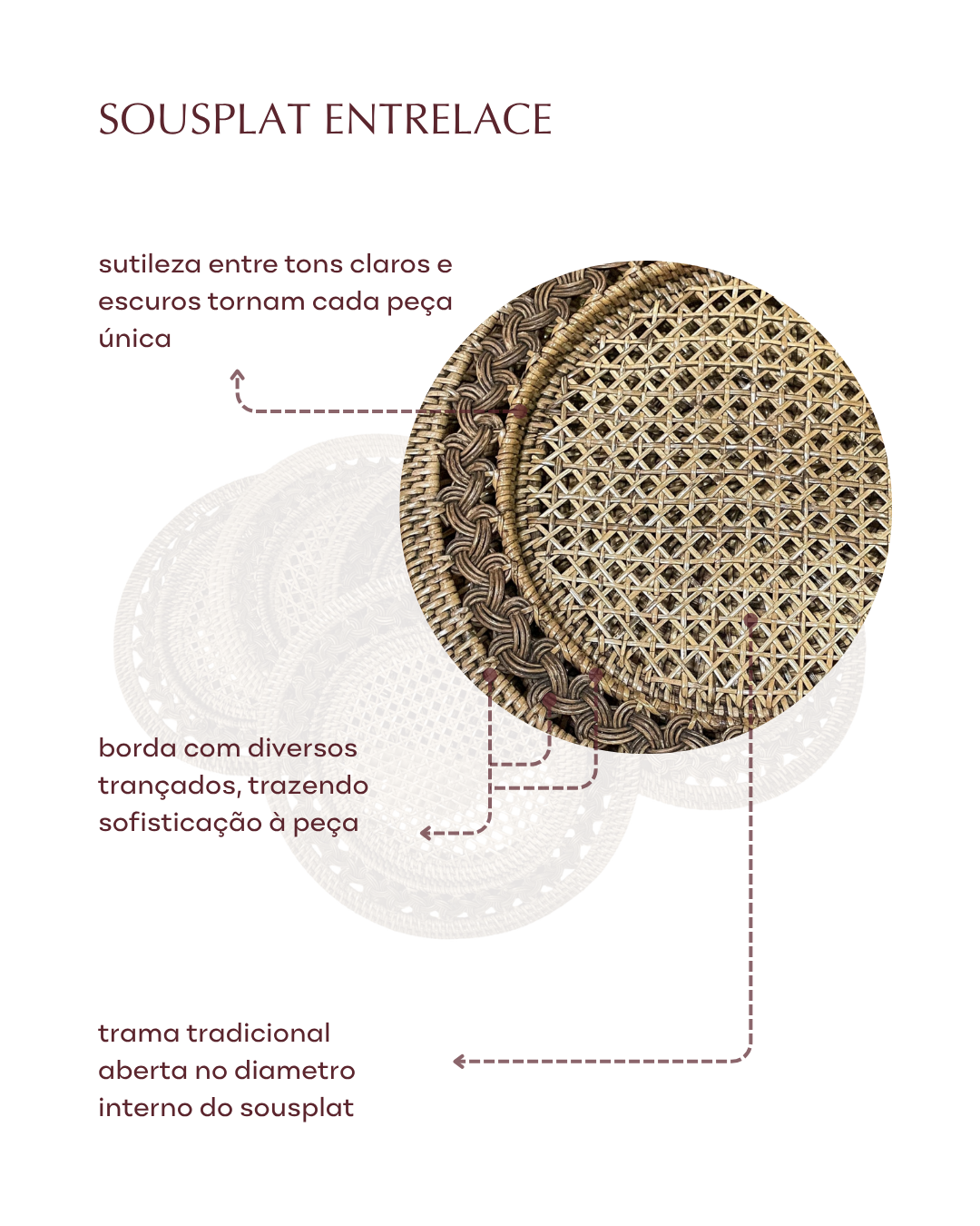 Kit 2 unid. - Sousplat Entrelace de rattan | Casa Akar (6)