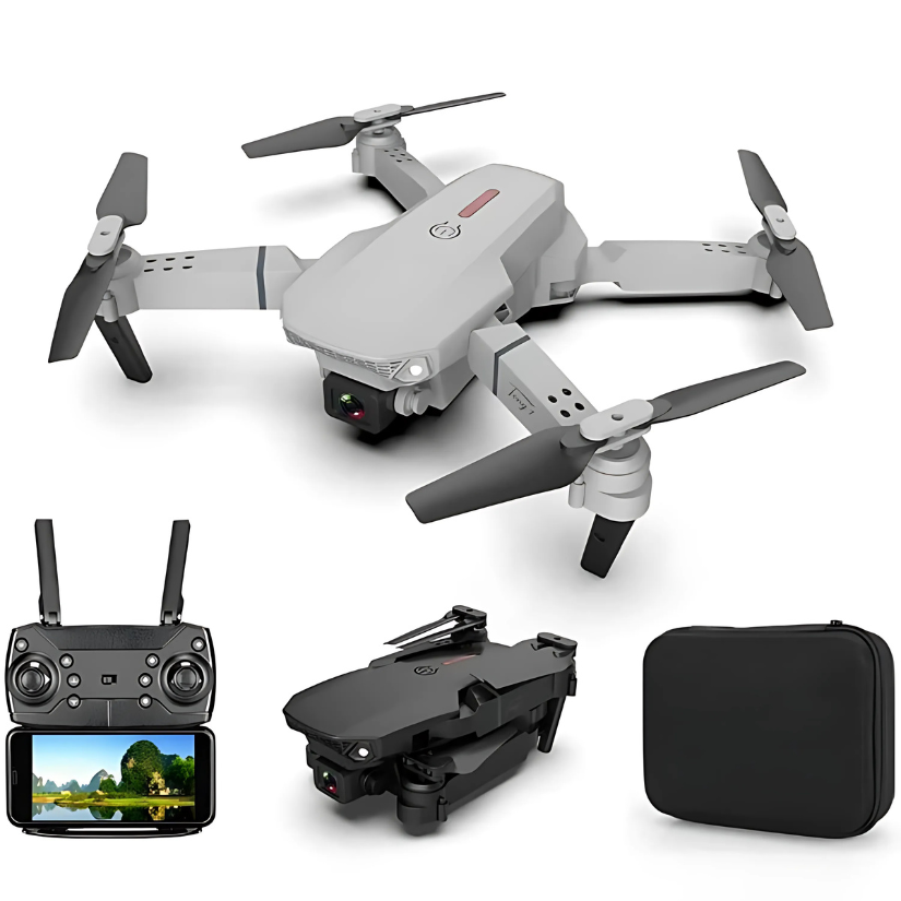 Mini Drone com Duas Câmeras 4K Hd E88 Wifi 2.4 G Estavel