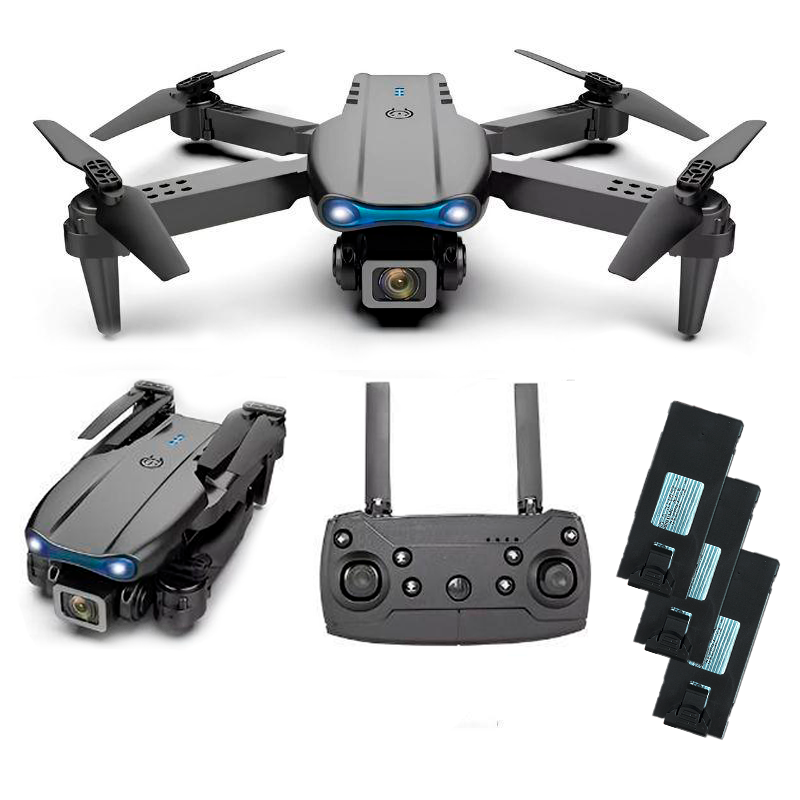 Drone Pro 4K E99 Pro Gravação WiFi 2.4G Com Quatro Baterias