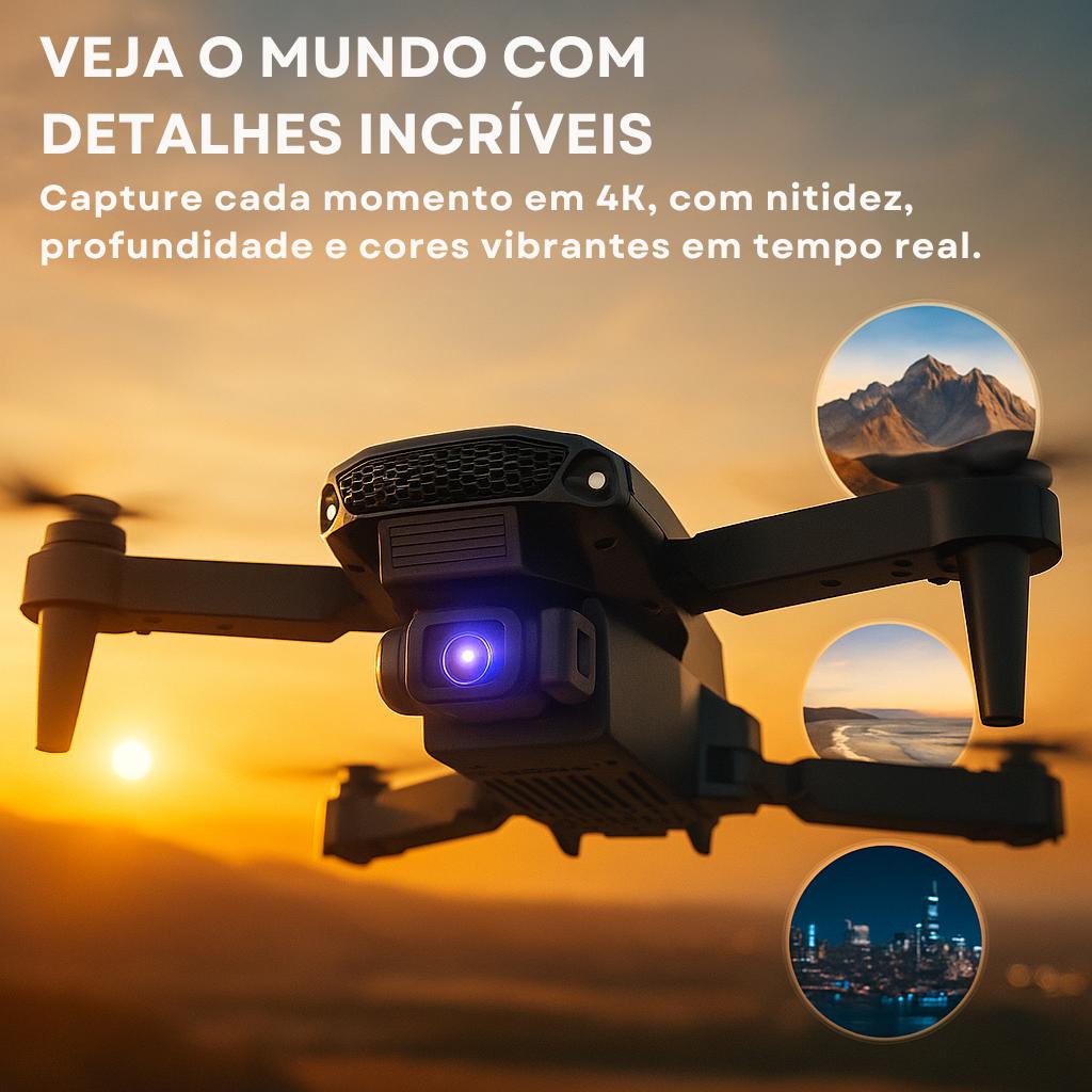 Drone Profissional com câmera 4K HD E88 Sem Cabeça WiFi 2.4G