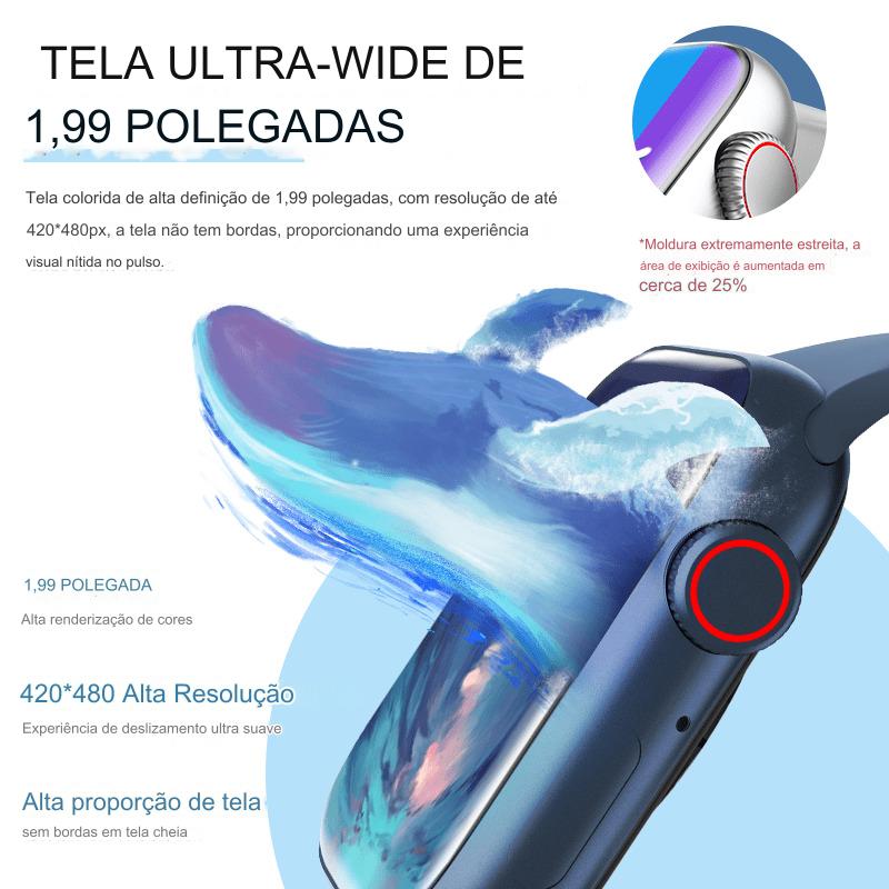 Relogio Inteligente X8 Plus 2025 Tela infinita + Novas Faces