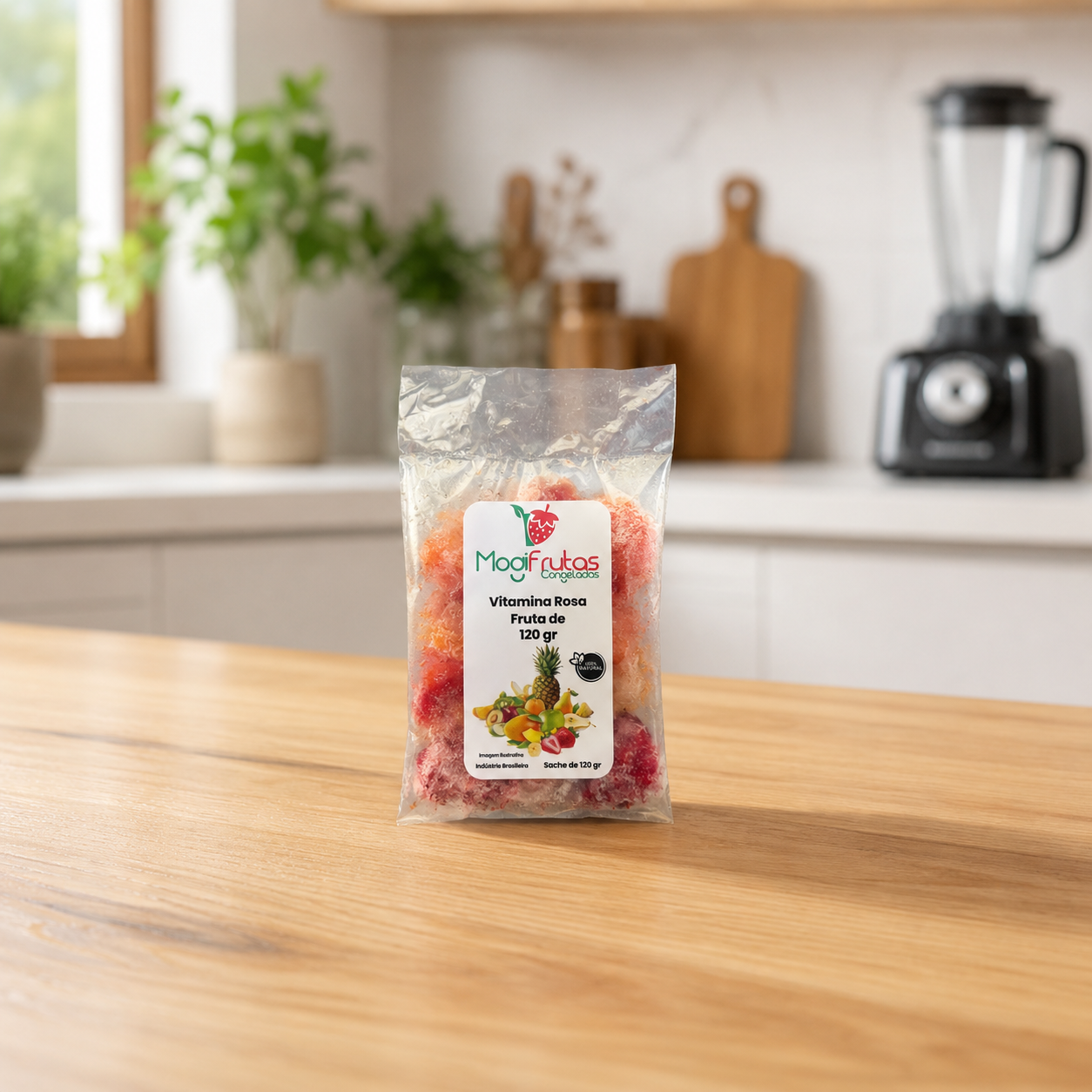 VITAMINA ROSA FRUTA (Morango com Mamão) 120gr