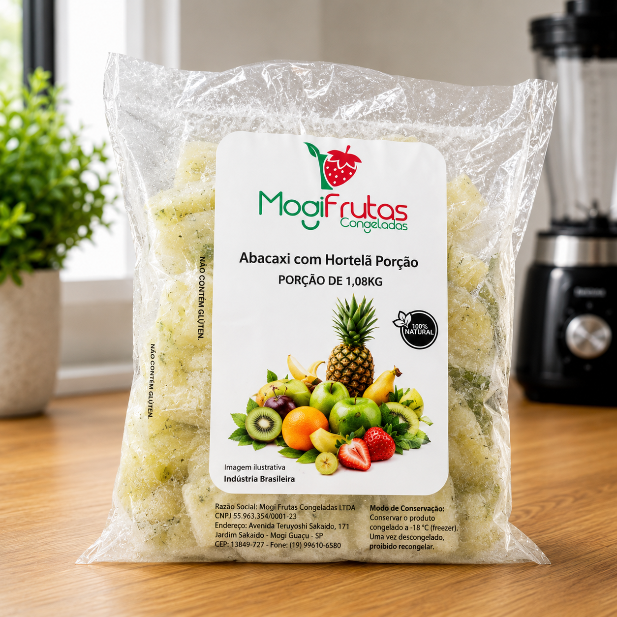 ABACAXI COM HORTELÃ FRUTA PORÇÃO