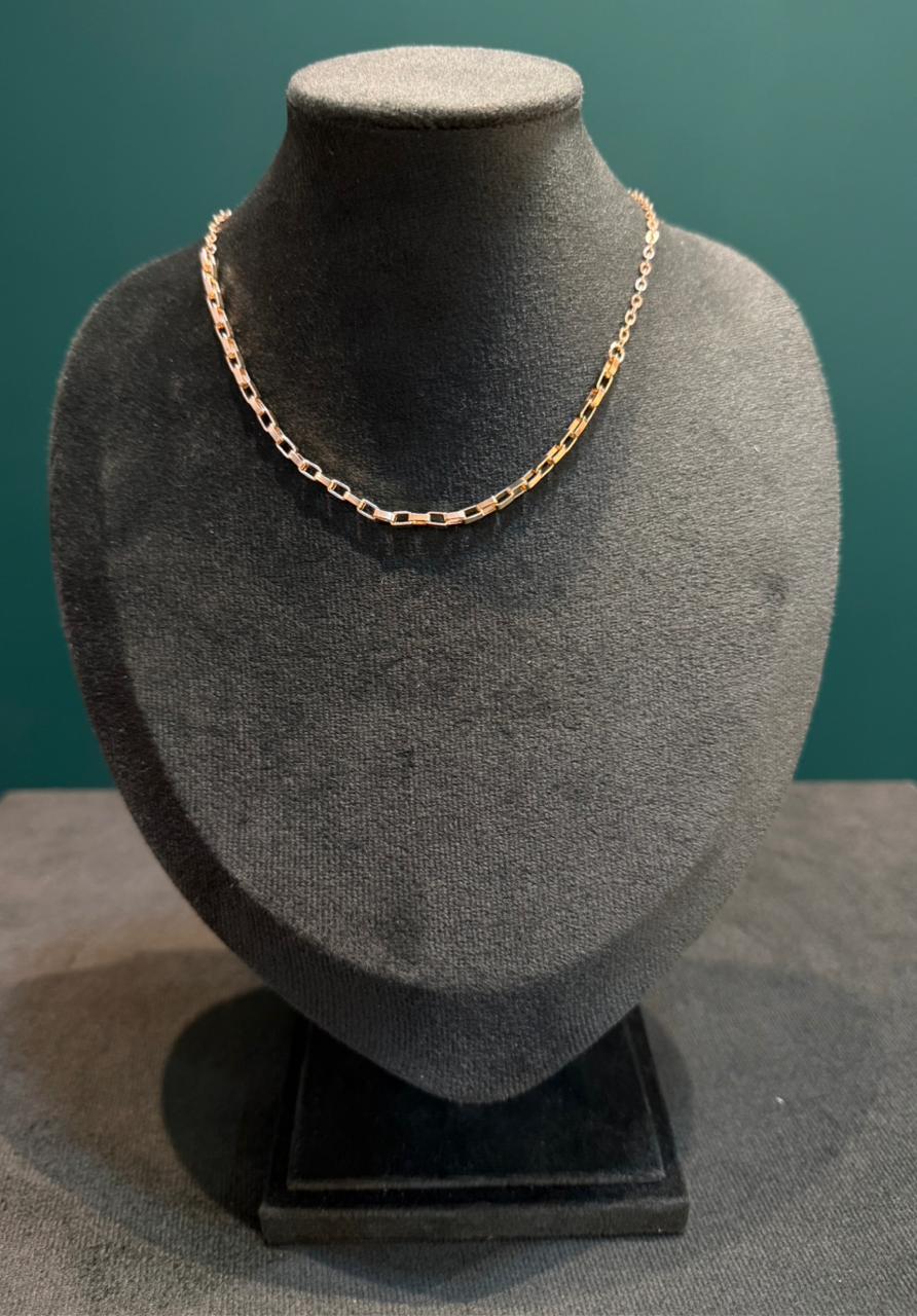 Colar choker elos quadrado