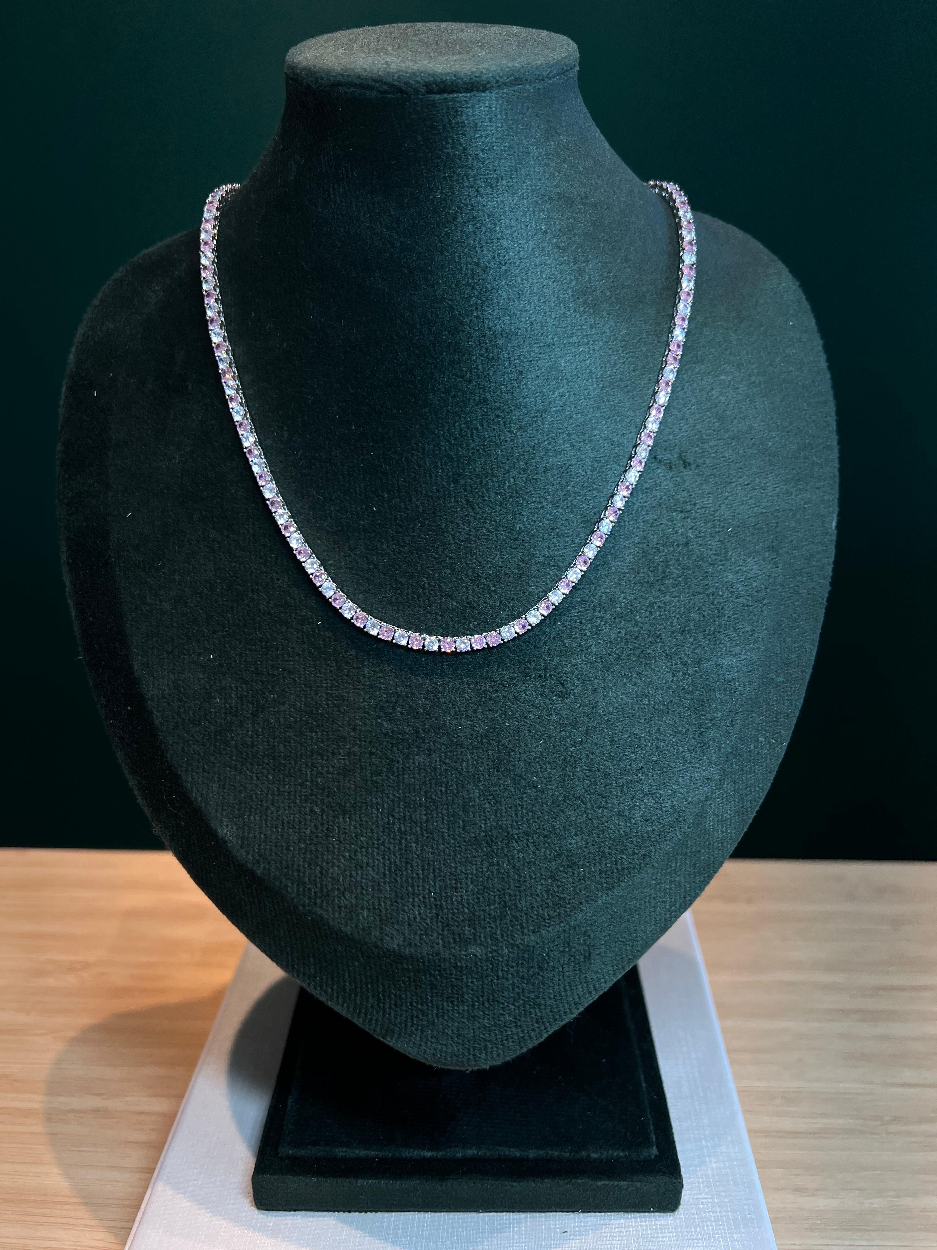 Colar riviera bicolor rose e cristal