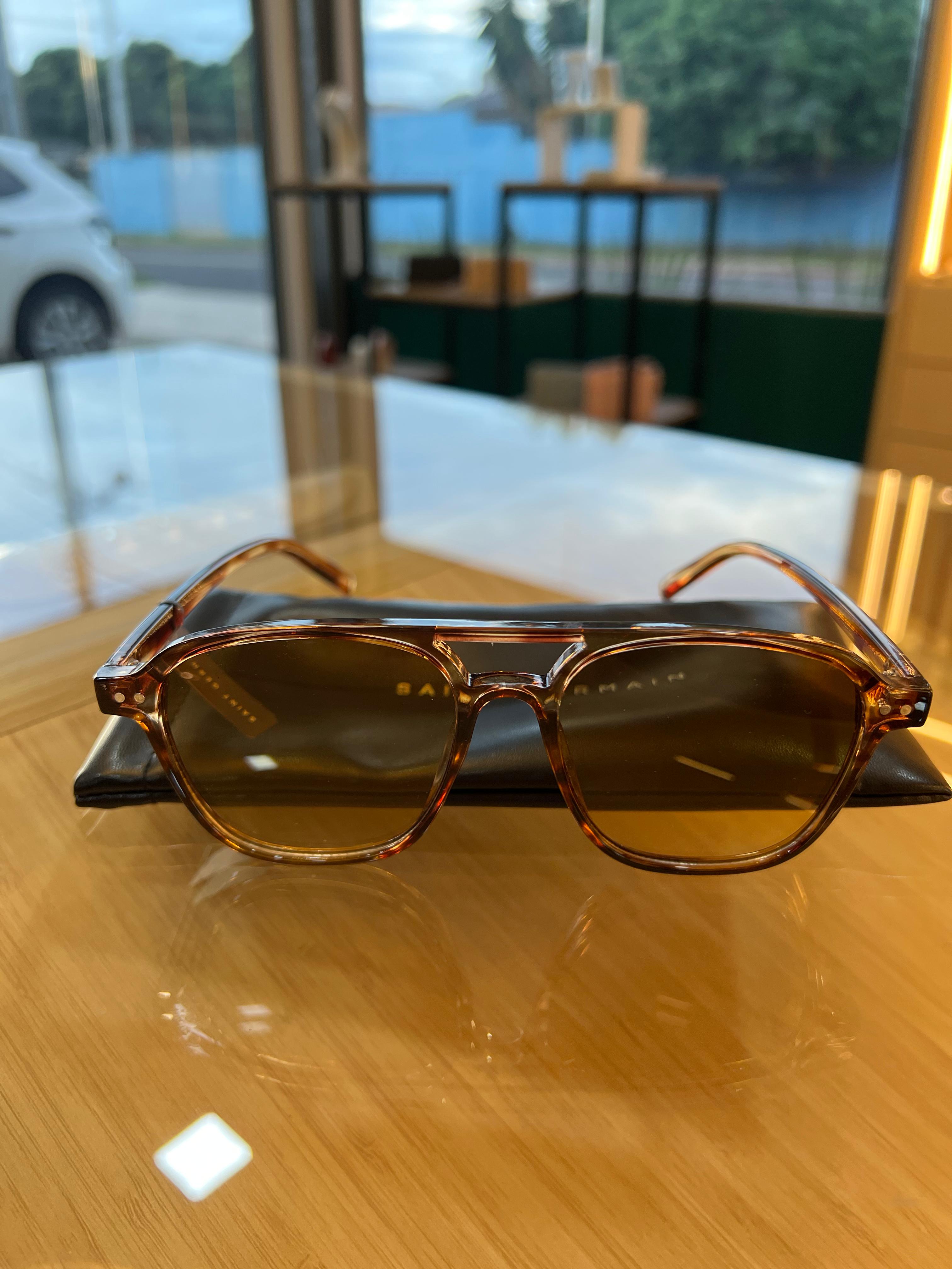 Óculos de sol aviador Tulum Due Tortoise com lente marrom