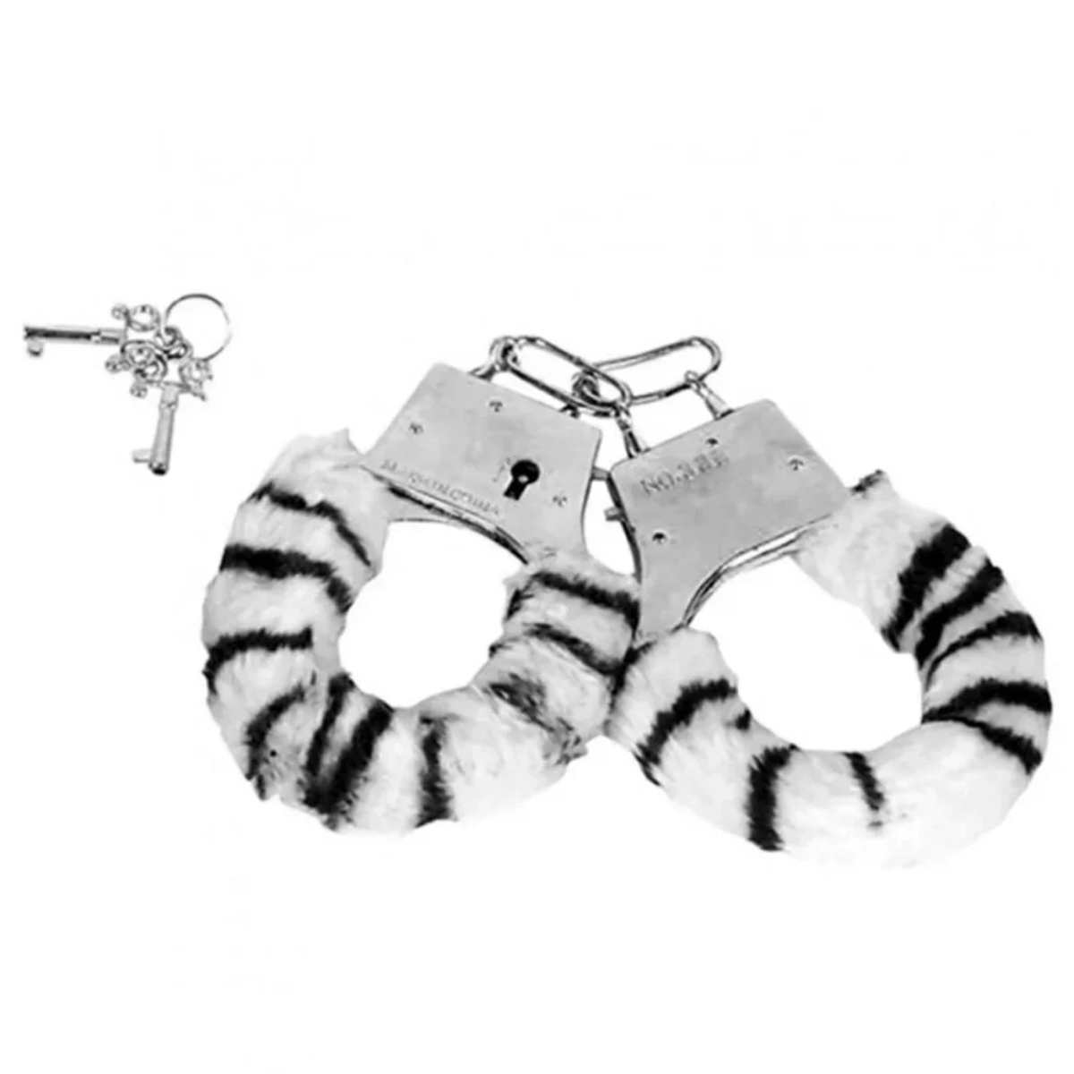 Algema de Metal com Pelucia Cuffs - Vibe Toys Cor: Zebra