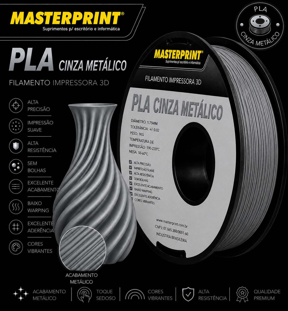 COR:CINZA METALICA